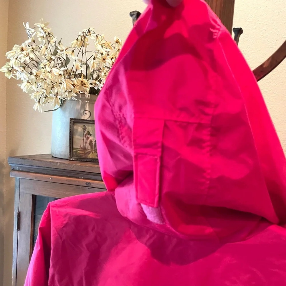 Columbia girls hooded windbreaker jacket full zip SZ L pink gray - Picture 9 of 13